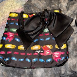 Brighton Black Tote with Colorful Bow Accents